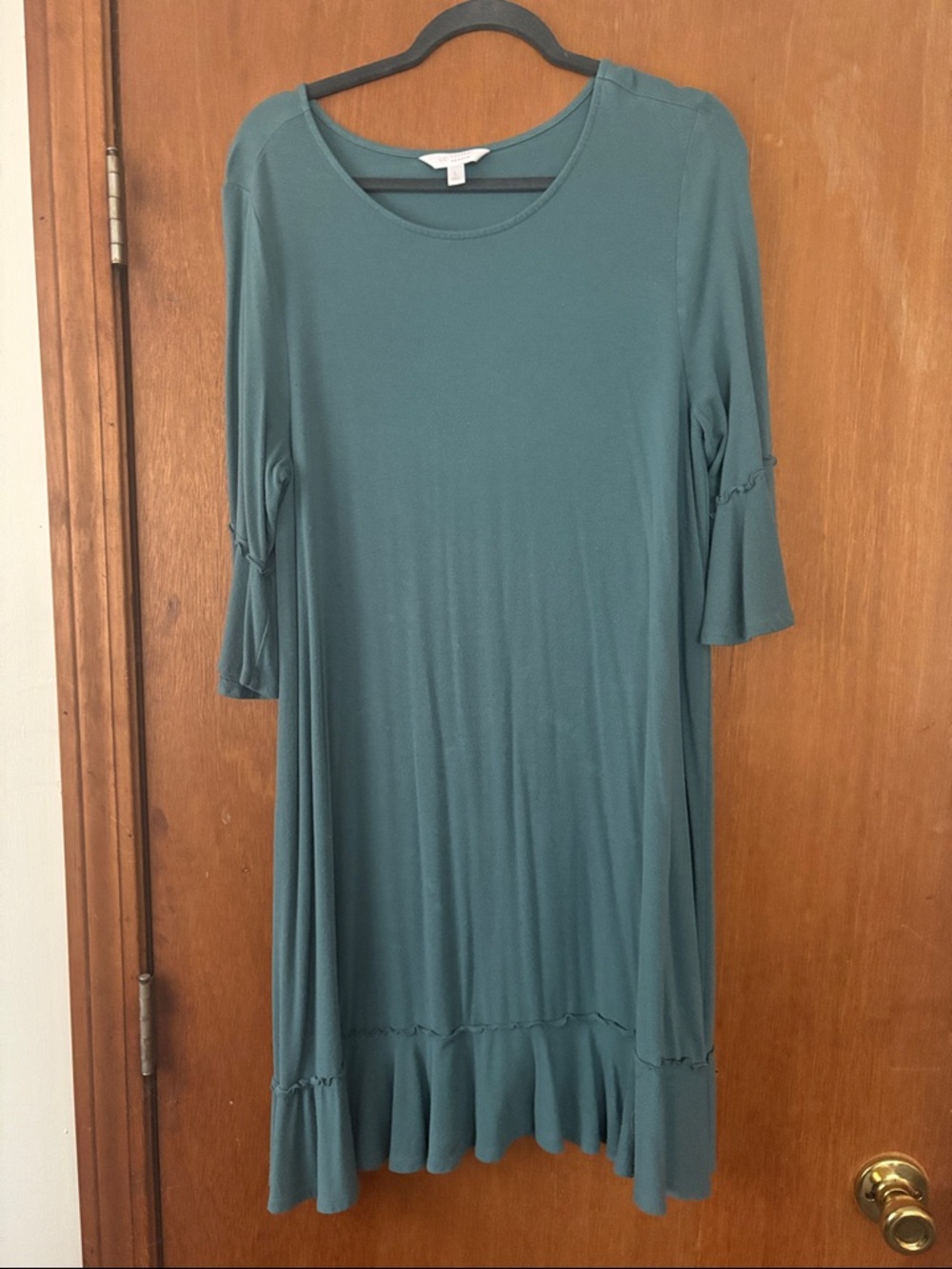 Teal Ruffle Hem Scoop Neck Lauren Conrad Dress